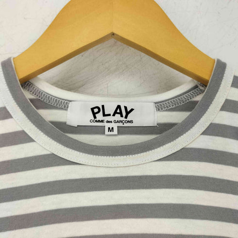 プレイコムデギャルソン PLAY COMME des GARCONS ミニハートワッペン クルーネックボーダー長袖カットソー レディース JPN:M